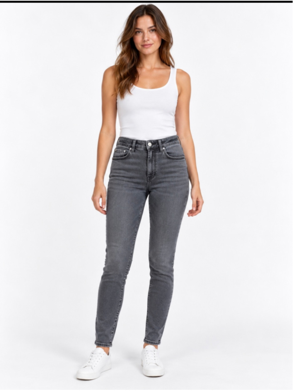 H&M True To You Skinny Jeans Women’s Size S Gray Stretch Denim